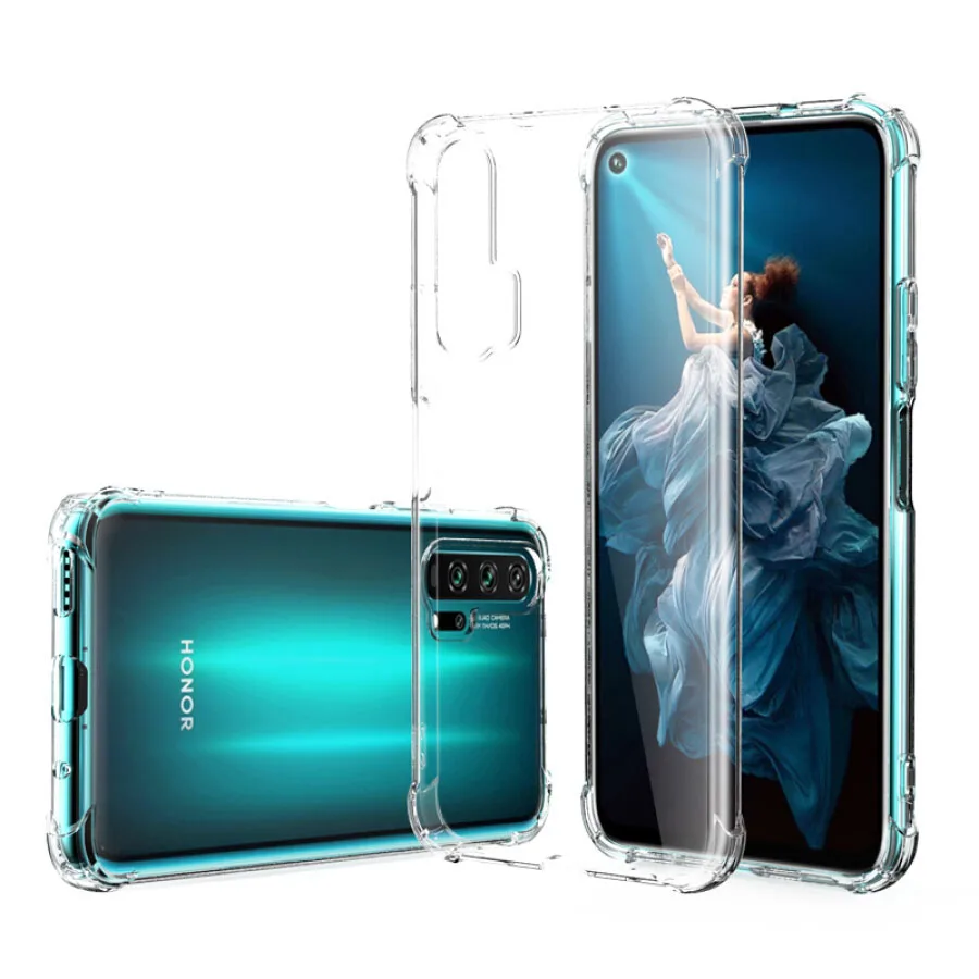 Противоударный мягкий Силиконовый ТПУ чехол для Huawei Honor 20 Pro прозрачная задняя