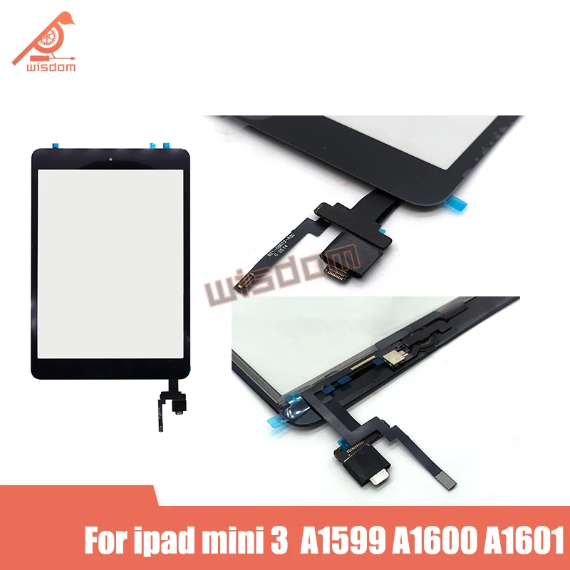 

Full new For iPad Mini 3 Touch Glass Screen Digitizer Home Button With IC Conector touch screen For iPad mini3 A1599 A1600 A1601