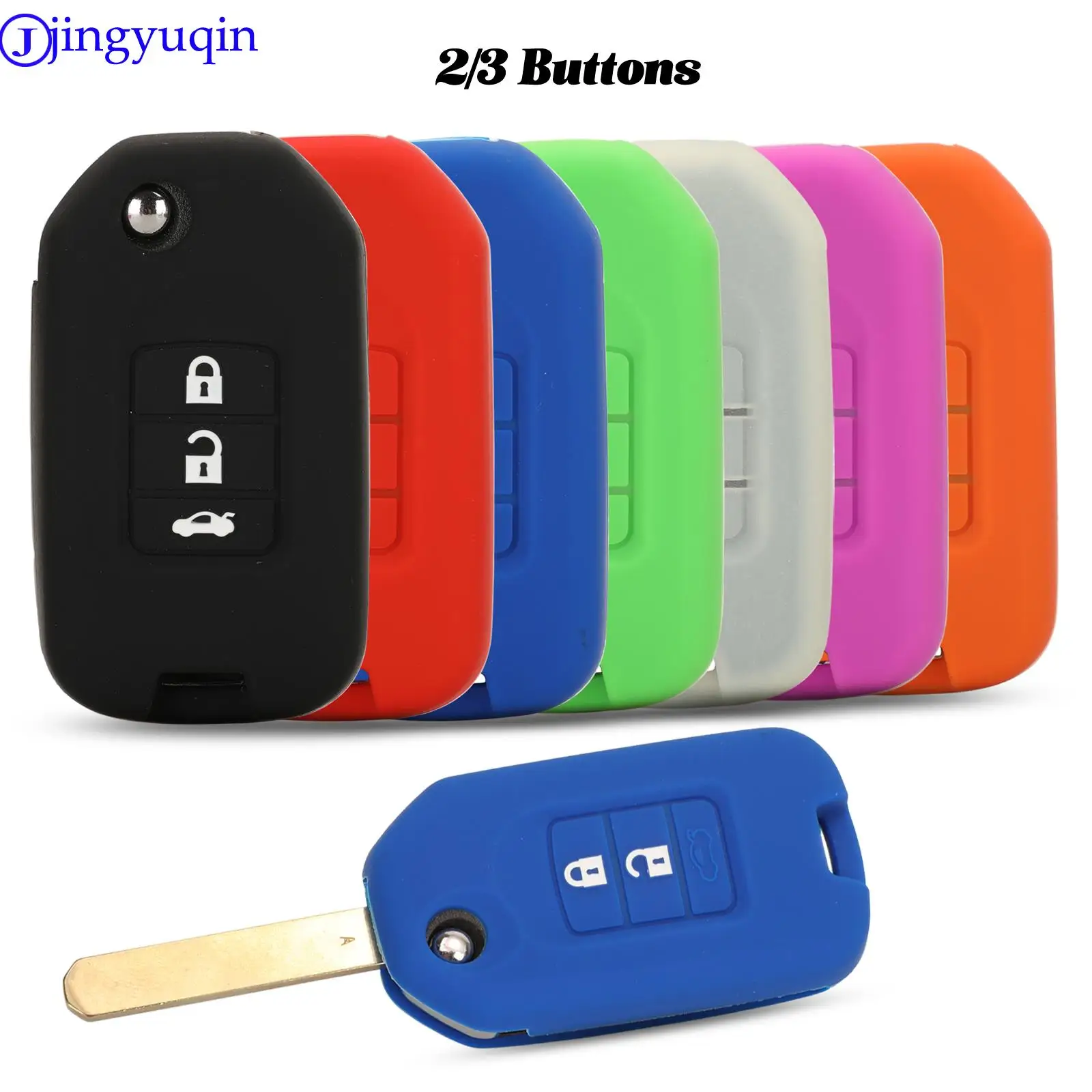 

jingyuqin Modified Flip Remote Key Shell For Honda FIT XRV VEZEL CITY JAZZ CIVIC HRV 2/3 Buttons Folding Key Case Fob Upgrad