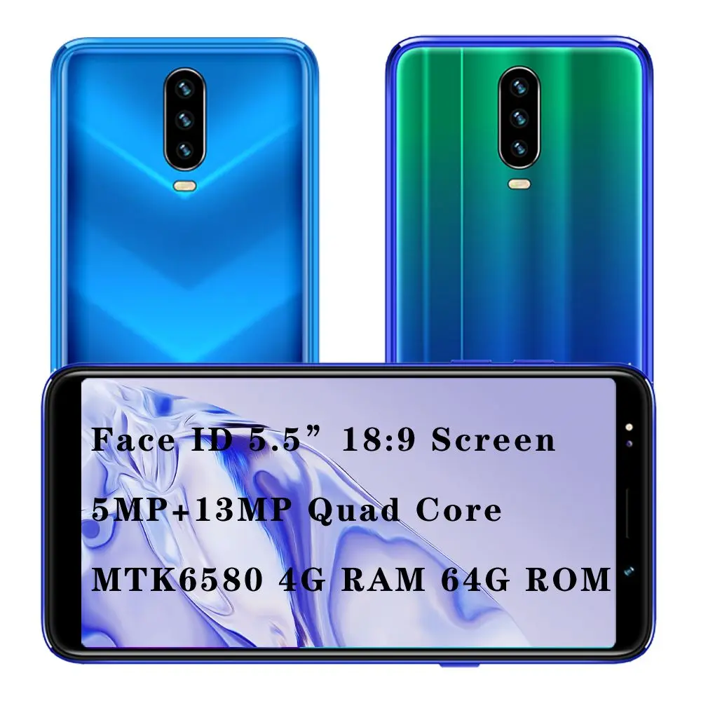 Смартфоны 4G RAM 64G ROM 5 дюймов Note 9s четырехъядерный Android 13MP мобильные телефоны celulares