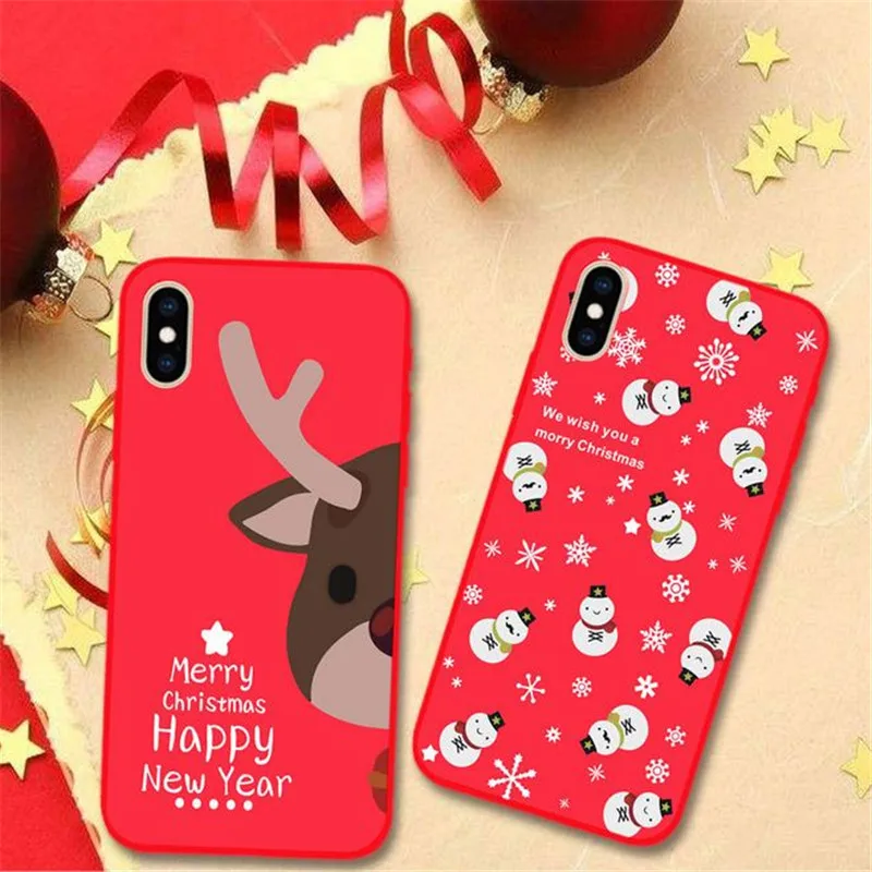 Рождественский подарок чехол для iPhone 11 pro Чехол для iPhone 6 6s 7 8 plus Мягкий силиконовый чехол apple x xr xs max ТПУ чехол s