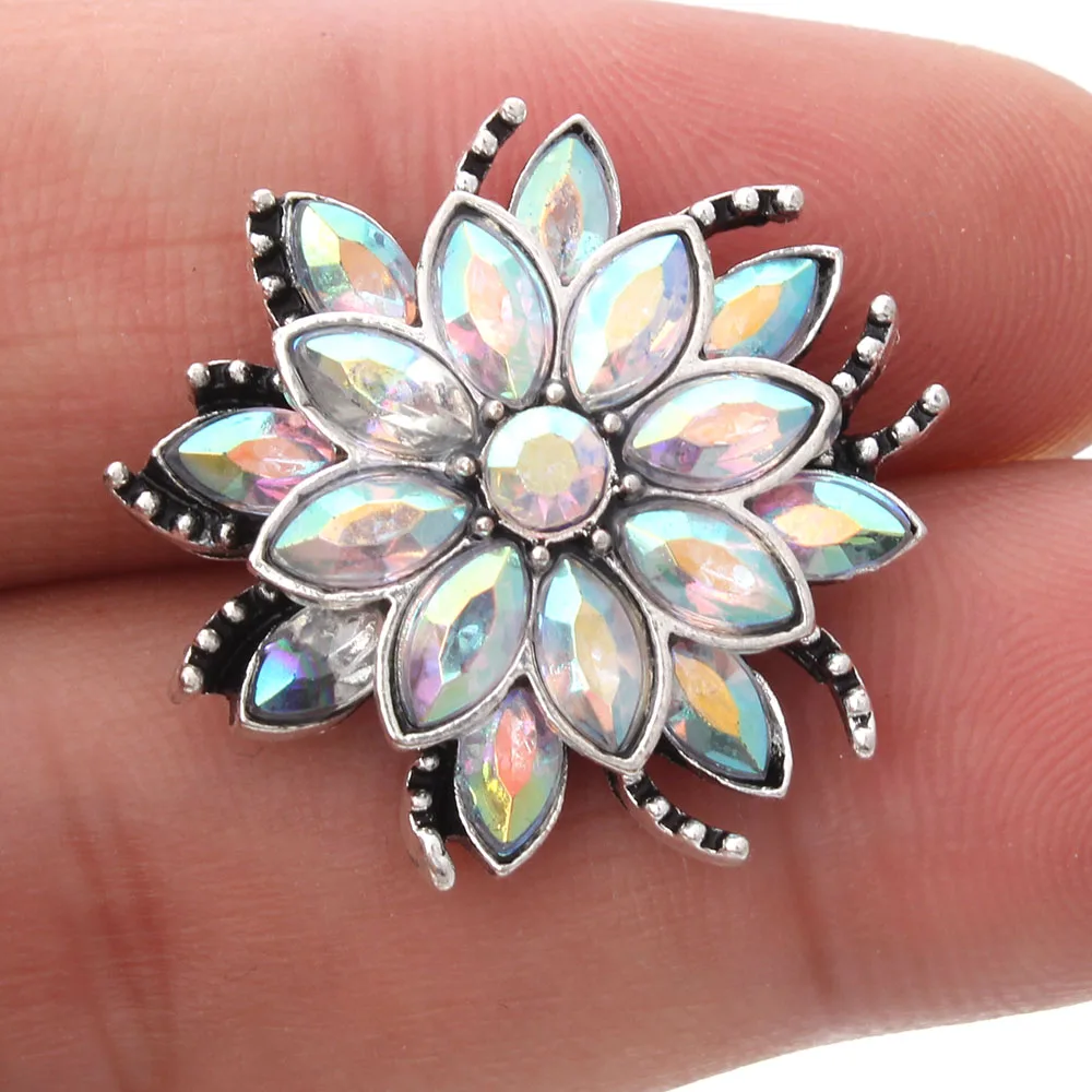 6 шт./лот Новое поступление DIY Хрустальный цветок кнопки ювелирные изделия