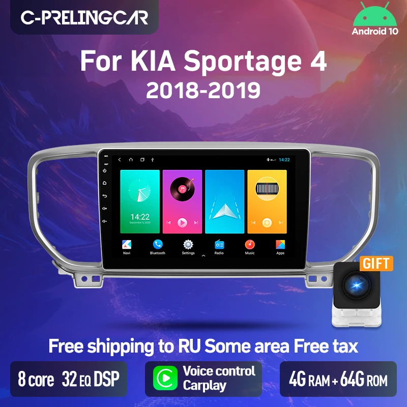 C-prelingcar Радио стерео видео 1 2 din DVR для KIA Sportage 4 QL 2018 2019 android 10 0 проигрыватель