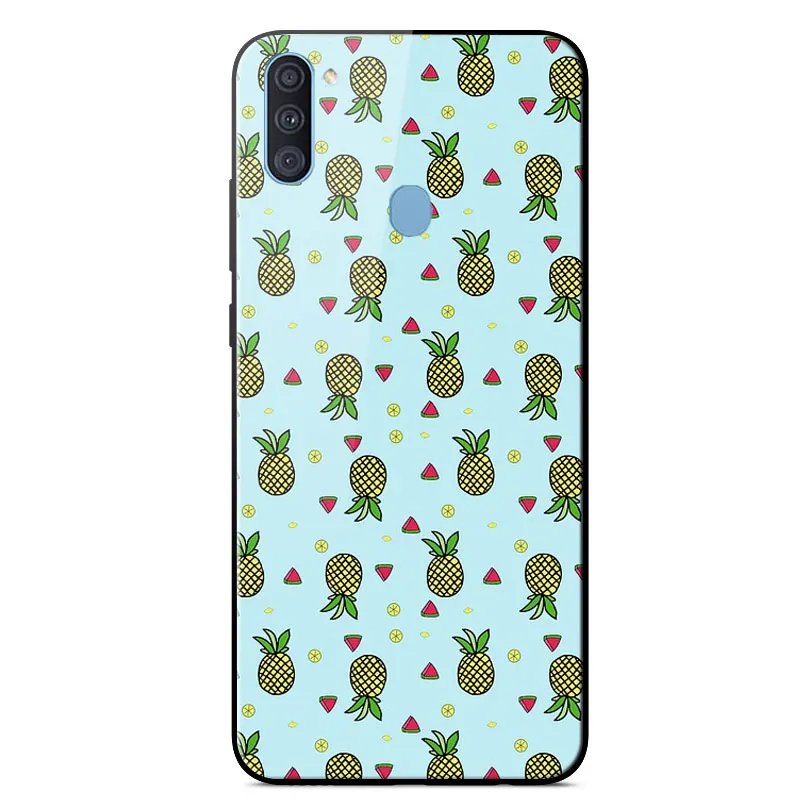 

Case For Samsung Galaxy A11 Fashion Mirror Painted Tempered glass Shockproof Back Cover For Samsung A11 SM-A115F Phone Case 6.4