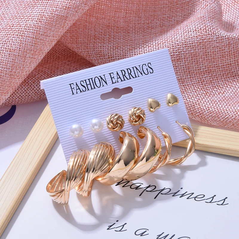 

Серьги с жемчугом для девочек, комплект креативных украшений