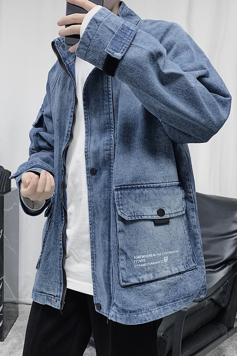 

Spring 2020 new large size trendy men's denim jacket loose denim jacket