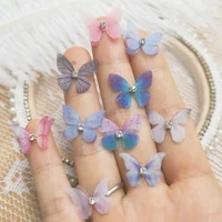 10pcs butterfly patch sewing on applique dress swimsuit hair accessories shoes bags diy apparel decoration patches