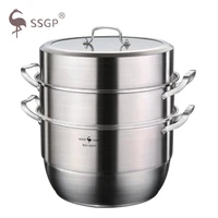 steamer pot 304 stainless steel pot multi function thick soup pot household large capacity 2 3 layer cooking stew cooking pan
