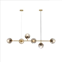 postmodern glass magic pendant lights nordic geometric straight ball chandelier for model room living room bedroom home decor