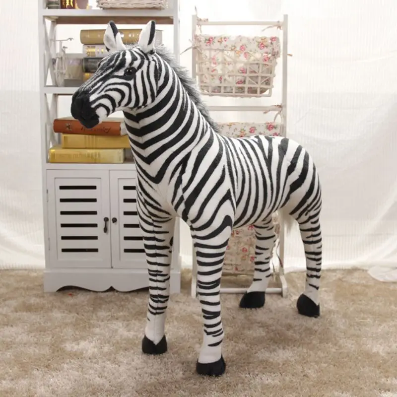 37cm 45cm 56cm Soft Stuffed Plush Animal Horse Pillow Realistic Zebra Toy Birthday Gift Sofa Cushion Adults Children Wholesale | Игрушки и