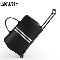 gnwxy travel trolley bag with wheels rolling light large capacity travel bag folding luggage bags weekend tie rod suitcase bag