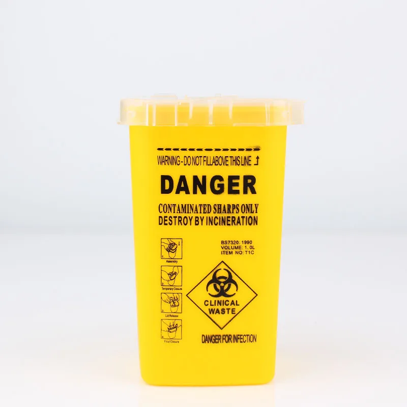 1Л емкость Шарп контейнер медицинские Иглы Bin Biohazard иглы для пирсинга избавление