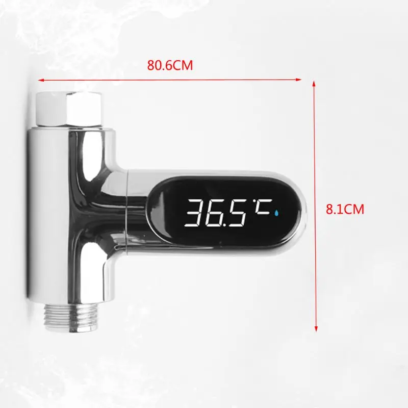 

LED Display Water Flow Temperature Meter Monitor Electricity Shower Thermometer