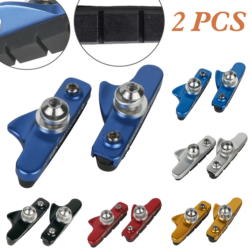 

2PCS Bicycle Mountain Brake V-brake Pads With Mud Trough Silent Bicycle Brake Pads Road Bike Brake Pads Rubber Sheet Replaceable