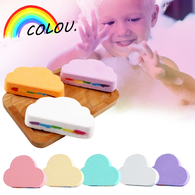 

Rainbow Soap Cloud Bath Salt Natural Skin Care Cleaning Soaps Bath Bombs Ball Essential Supplies Travel Scented Foaming Soap