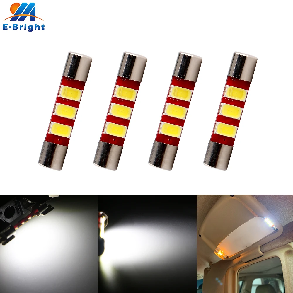 4 шт AC DC12V T6 28 мм 31 36 мм/39 мм/41 светодиодные лампы 5730 3 SMD Led Купол светильник тарелка