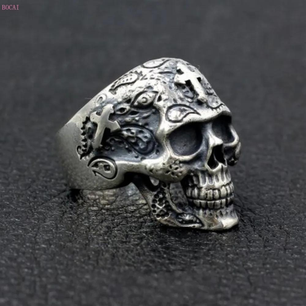 Мужские кольца ручной работы BOCAI S925 из тайского серебра властные ювелирные