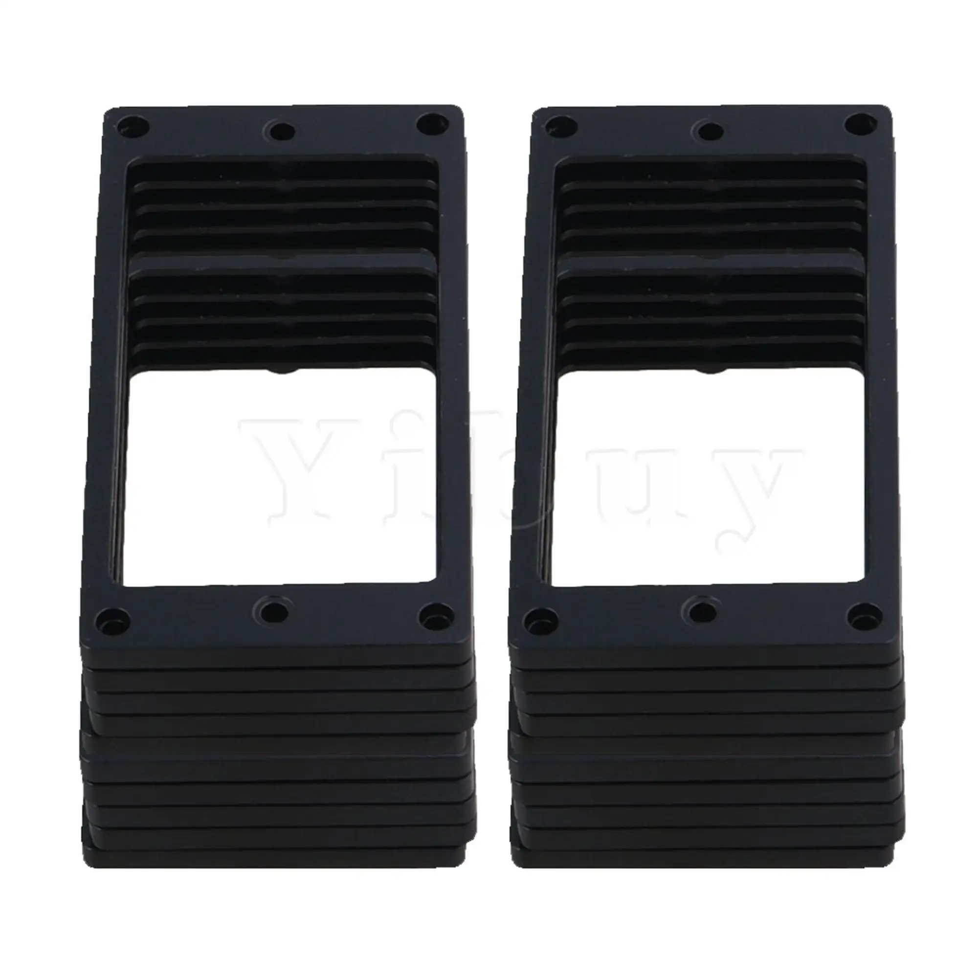 

Yibuy 20 x Black Flat Frame Cover Plate For Guitar Pickups 88x45x3.5mm