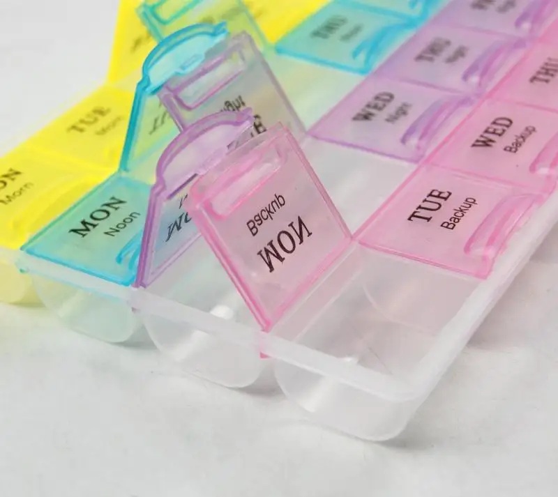 Доманий ящик для хранения Прозрачный 28 крышку отсека таблетки коробка держатель