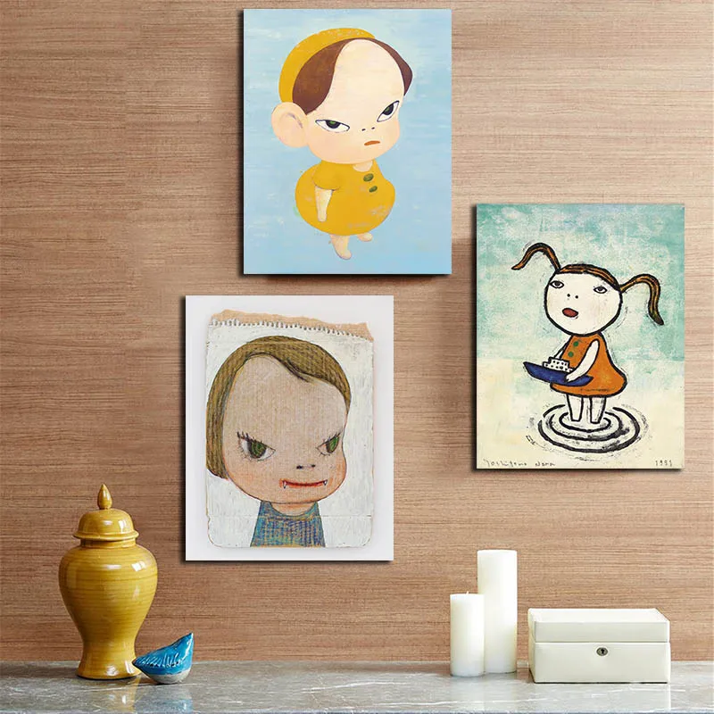 Yoshitomo Nara кукла Японская девочка холст постер и печать живопись мультфильм