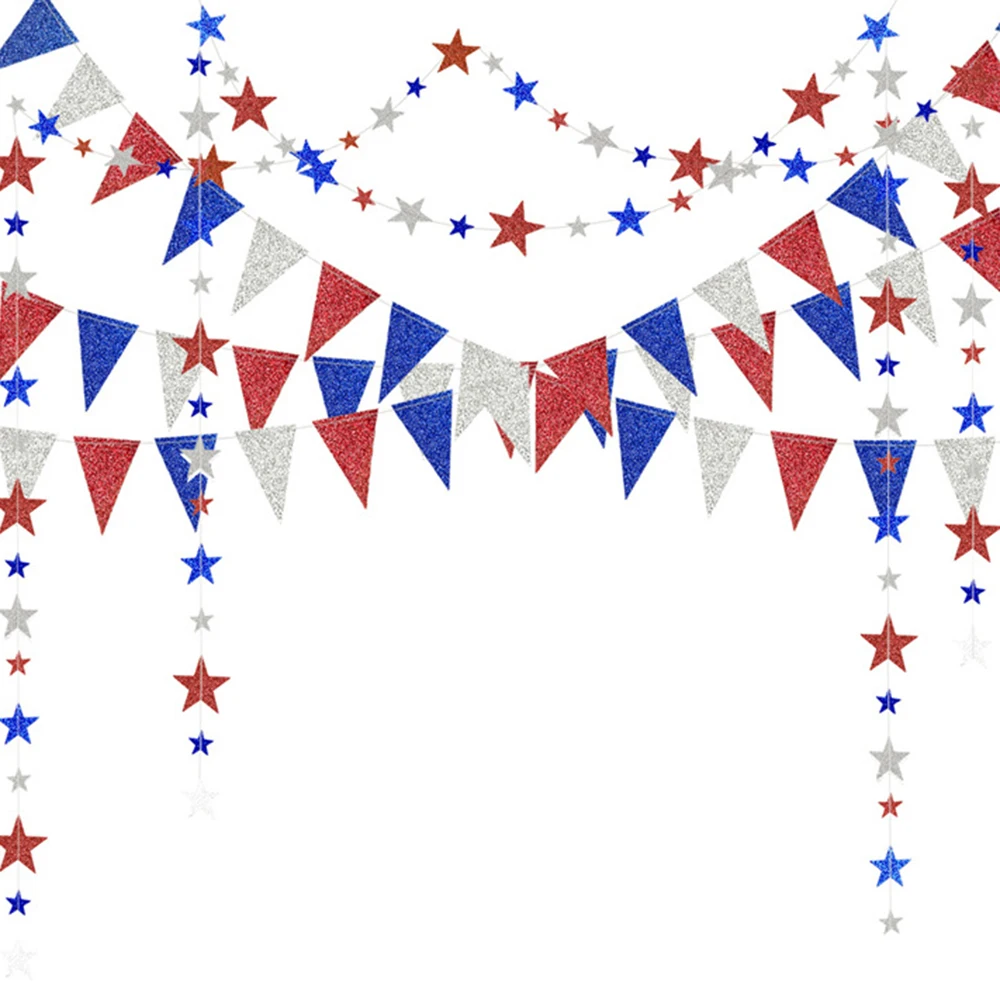 Бумажные флаги баннер блеск США американский флаг вечерние принадлежности для