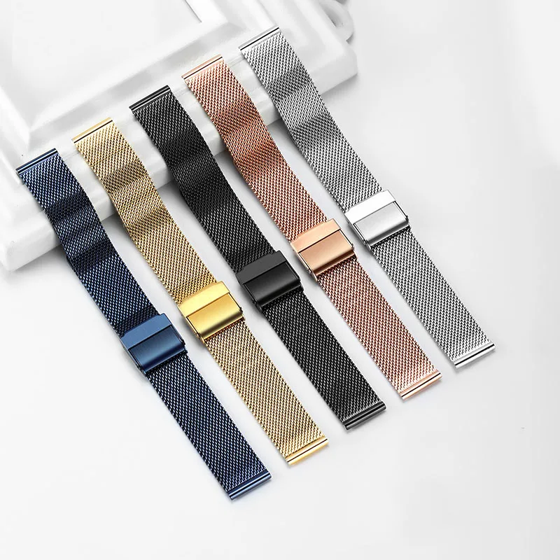 Ремешок Миланская петля из нержавеющей стали для наручных часов плетеный