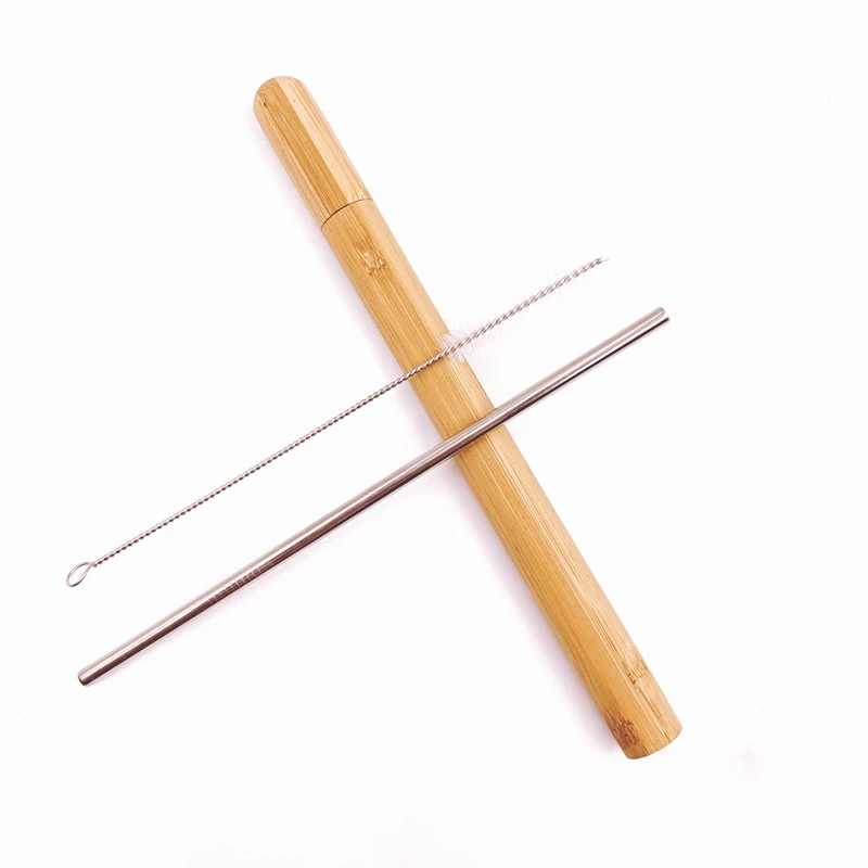 Биоразлагаемая бамбуковая Питьевая соломка с бамбуковой трубкой натуральная