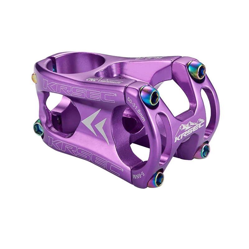 Purple MTB вынос руля 31,8*50 мм алюминиевый сплав вынос руля Velo титановые болты короткие Рули руля для 28,6 мм Велосипедная вилка запчасти для велосипеда - Цвет: Purple