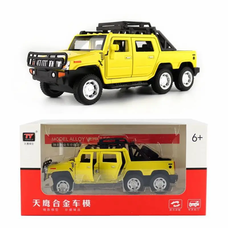 

Модель TY, 6-колесный внедорожник-Хаммер из сплава, детская Игрушечная модель, звук светильник, воин, шестидверная оконная коробка