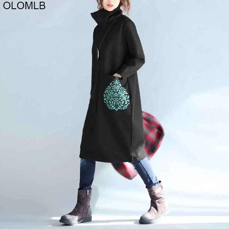 Большие размеры женское платье хлопковое плотное женская одежда свободные