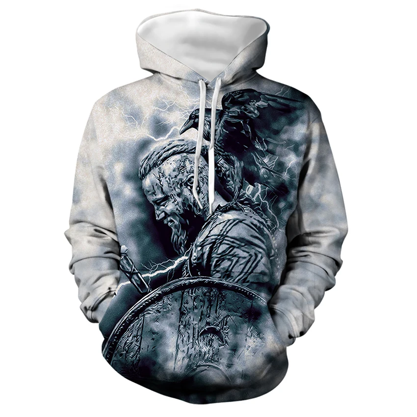 Новинка 2021 лидер продаж свитер в стиле Викинга мужской 3D худи джентльменском