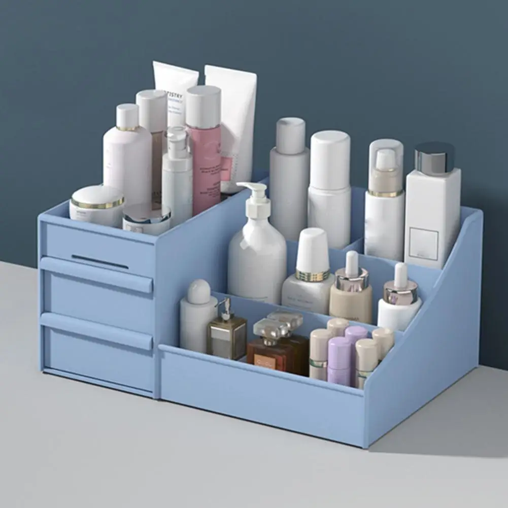 

Durable Waterproof Plastic Cosmetic Box with Drawers Desktop Storage Makeup Organizer for Home