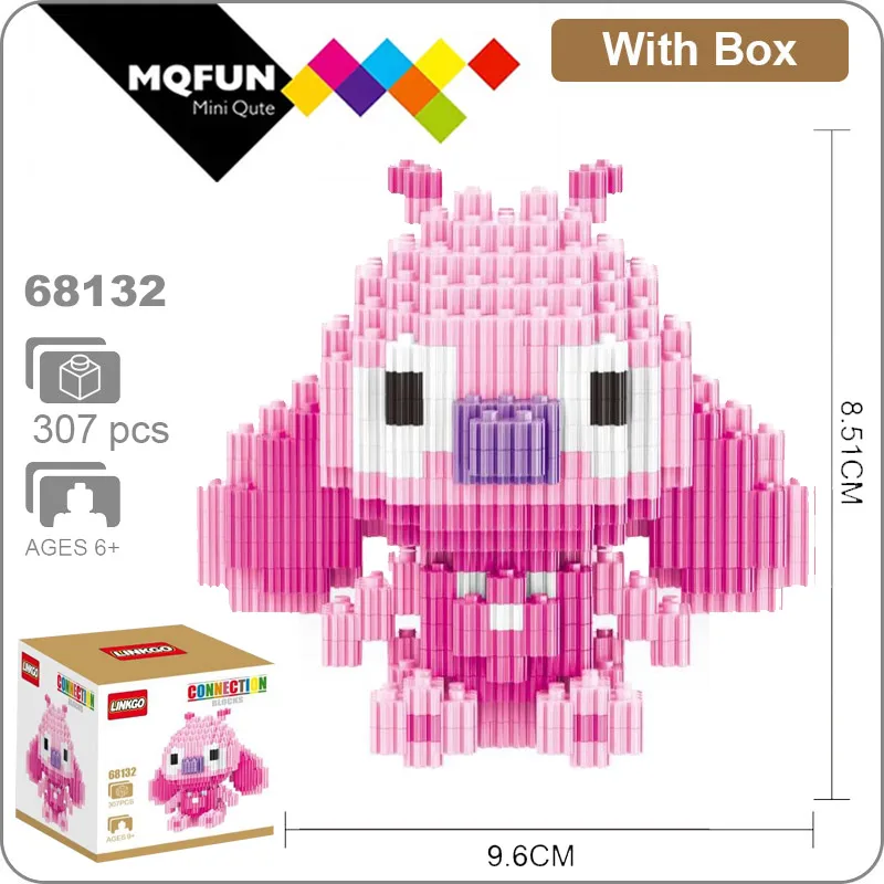 68132 With Box LInkgo милые аниме из мультфильмов стежка Мини фигурки алмазные мини строительные блоки кирпичи сборки модели образовательных игрушек - Цвет: 68132 With Box
