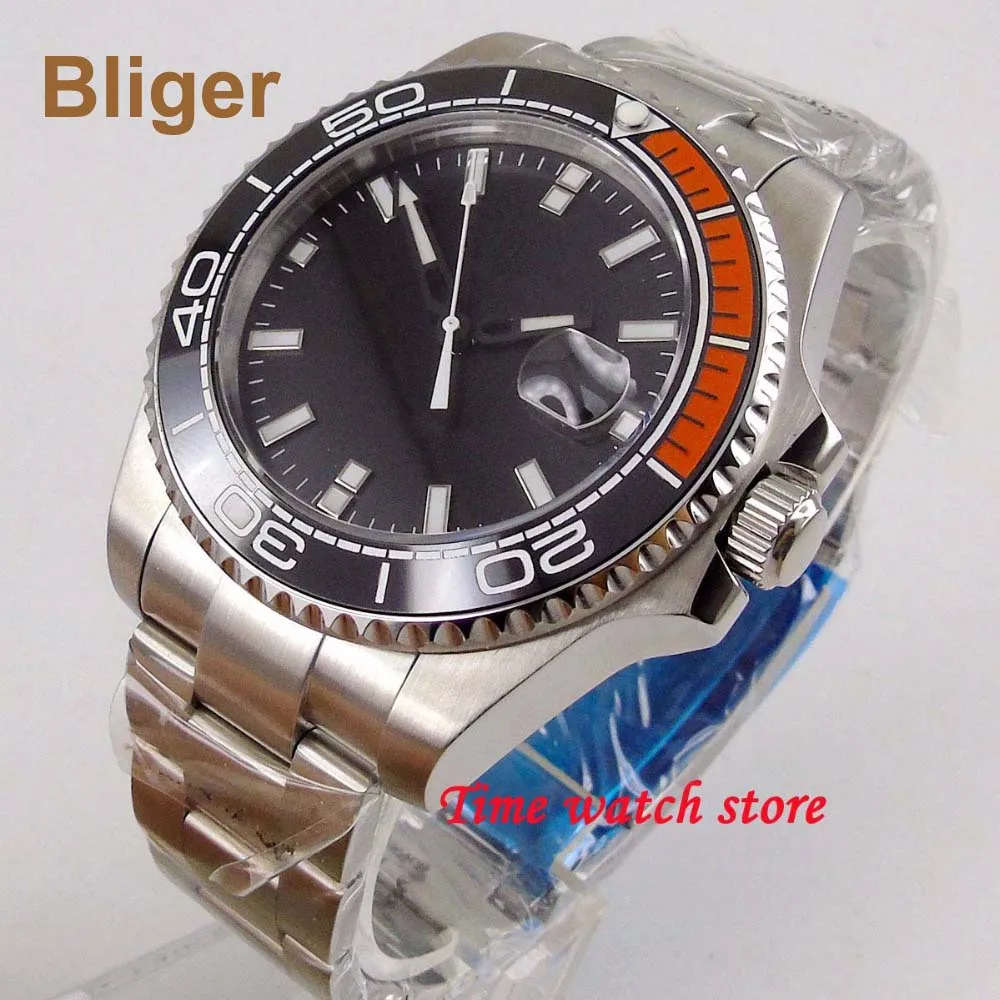 43 мм без логотипа МЕХАНИЧЕСКИЕ АВТО часы мужские водонепроницаемые нержавеющая