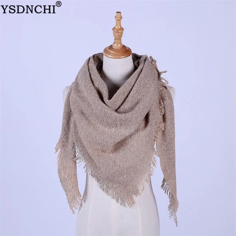 

Шарф YSDNCHI женский, зимний, из пашмины, плотный, треугольная шаль