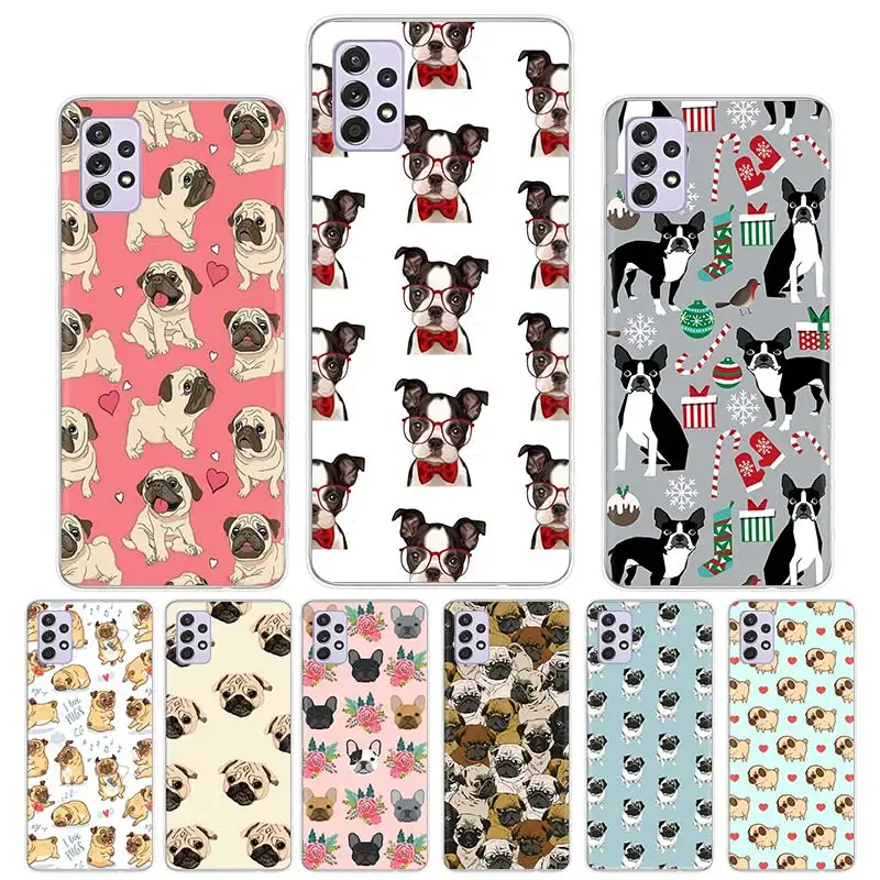 

Bulldog Pug Dog Case Funda For Samsung Galaxy A52 A51 A50 A71 A72 A70 A12 A22 A31 A32 A21S A30 A40 A41 A42 A11 Cover Coque