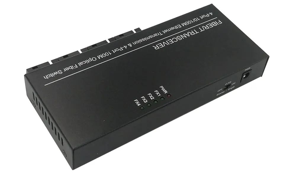 Оптоволоконный переключатель Ethernet 4 RJ45 4 SC оптический медиа конвертер одномодовый волоконно-оптический Порты и разъёмы 10/100 м