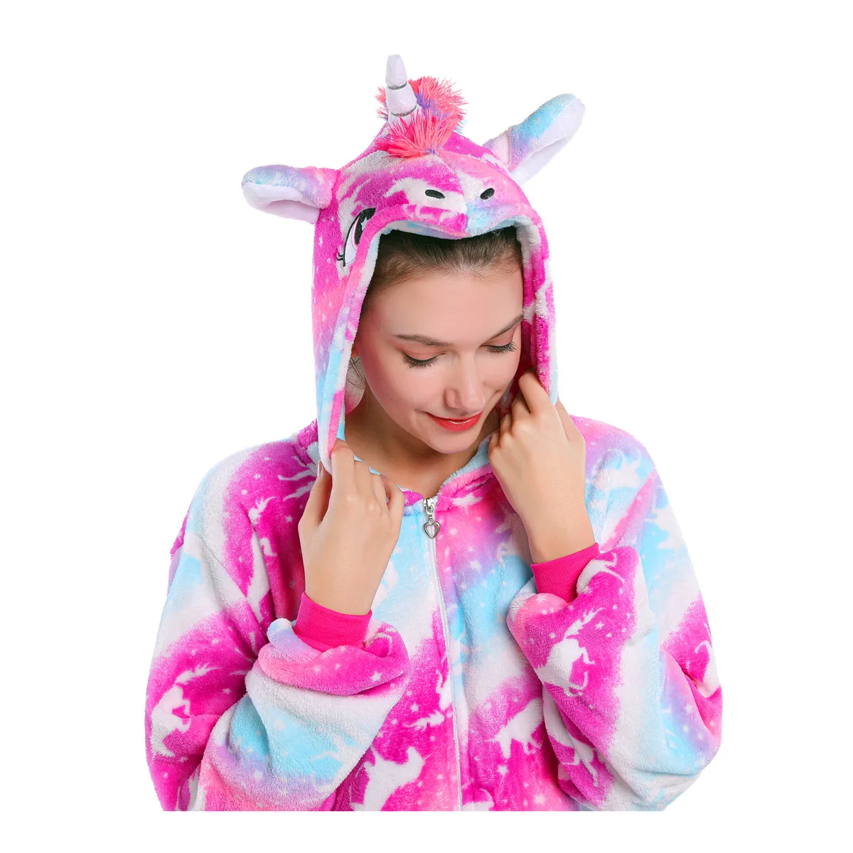 Пижама комбинезон унисекс фланелевая одежда для сна в виде животных Стича единорога панды медведя милый