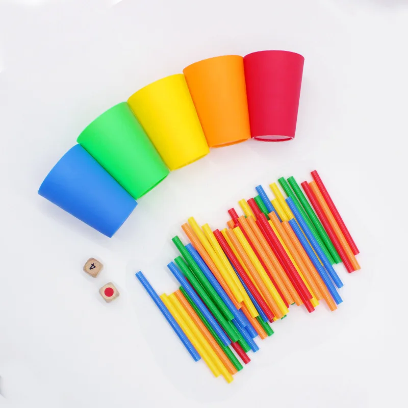 Радужные сенсорные игрушки соломенные строительные блоки подборка сортировка