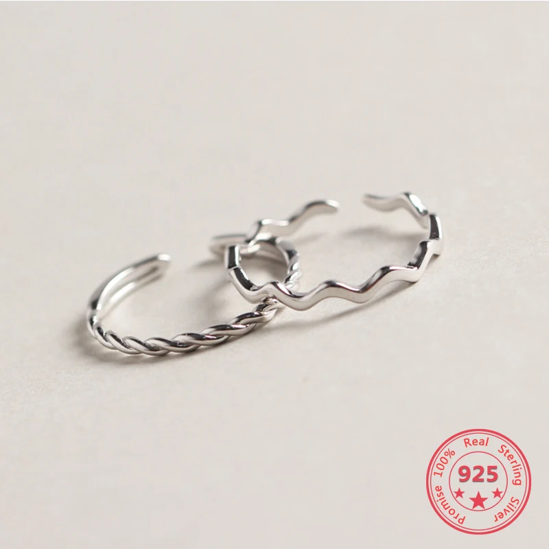 Женское кольцо из серебра 100% пробы с волнистым узором | Украшения и аксессуары