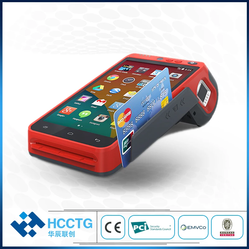 3G/4G/Wi Fi умная оплата Портативный биометрический терминал POS с считывателем