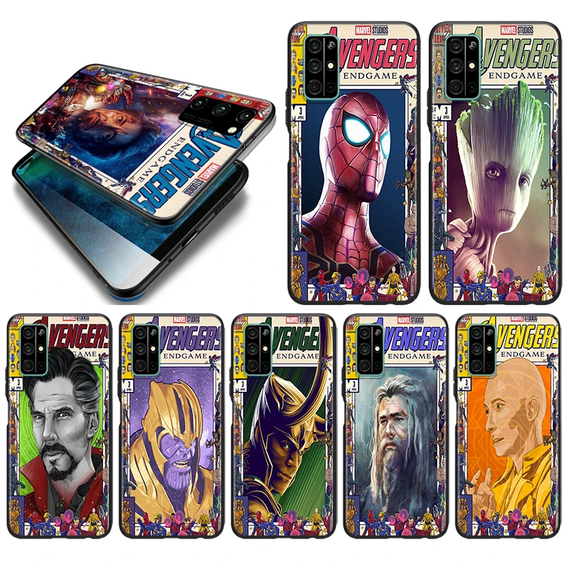 

Marvel superhero poster For Huawei Honor 10i 10 9C 9A RU 9X 9N 9S 9 Pro Lite Play 3E V9 Black Silicone Phone Case