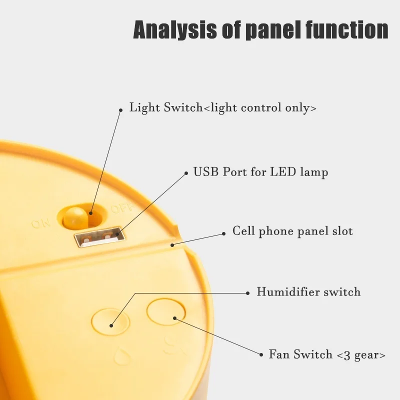 

New USB charging fan nightlight portable folding fan humidifier mobile phone stand multi-function fan
