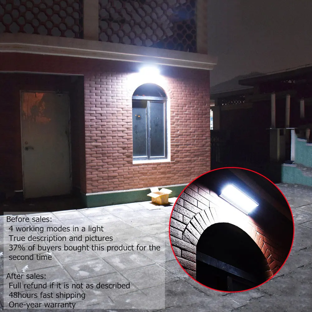 Настенный светильник на солнечной батарее светодиодный водонепроницаемый с