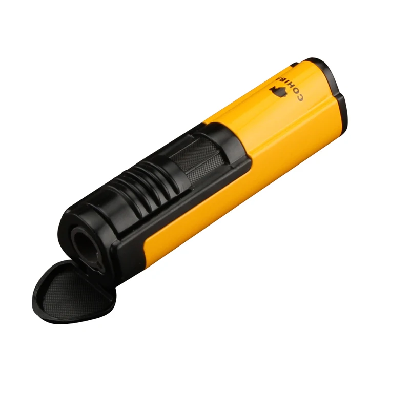 COHIBA мини металлическая зажигалка для сигар 1 струйная газовая сигарет с бутаном