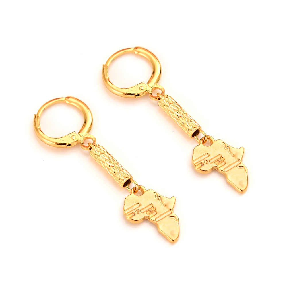 

Bangrui Africa map gold earring Yellow Color GP earring Jewelry For Women Men african gift