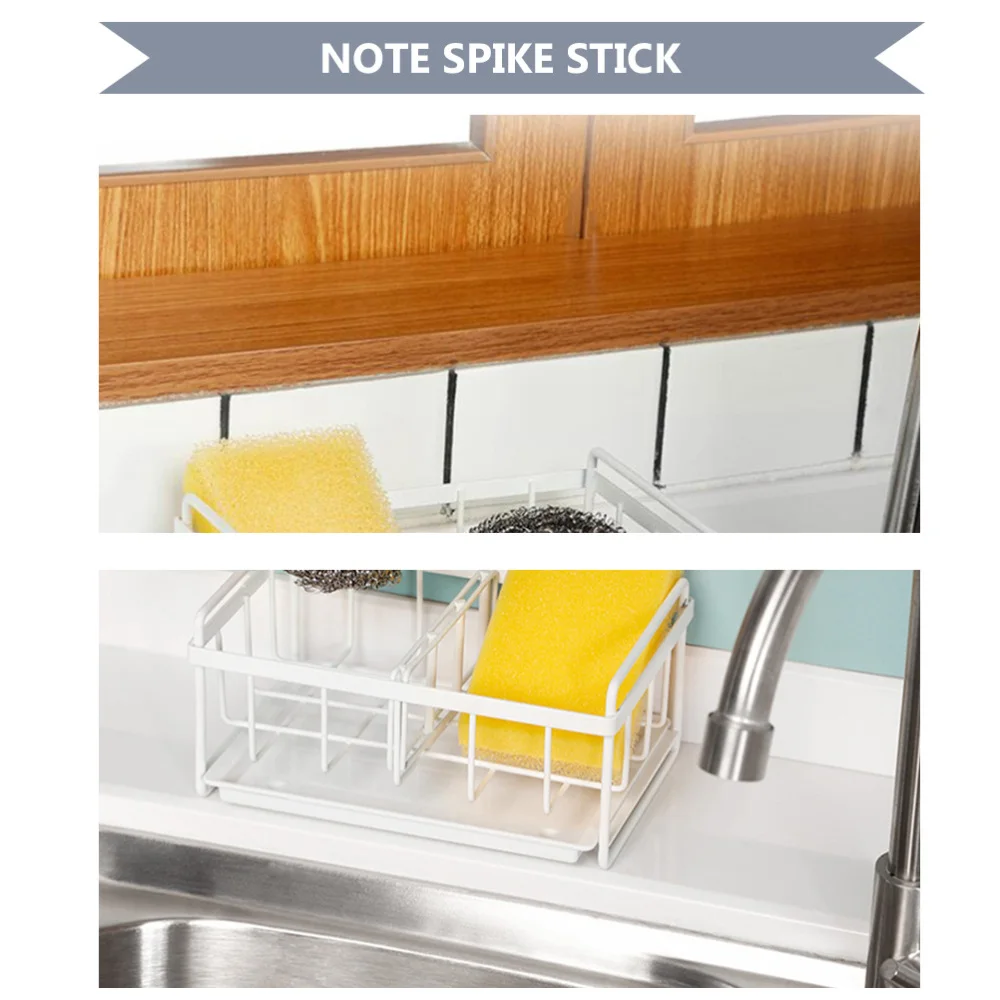 

1Pc Sponge Holder Drain Tray Storage Rack Dish Cloth Storage Rack (White)