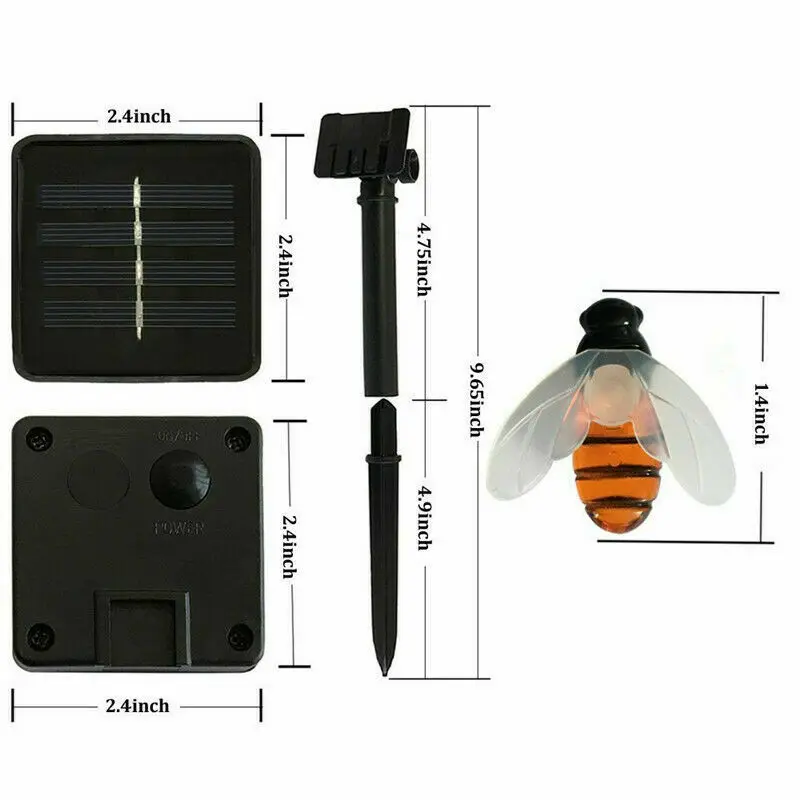 8 Mode LED Simulation Honey Bees Solar Power String Lamp Fairy Lights Battery Garlands Garden Christmas Holiday Decor Outdoor | Лампы и