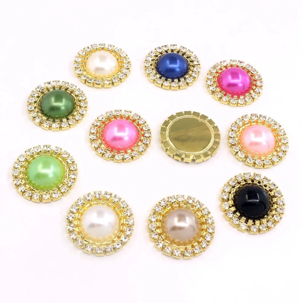 

Новое поступление, 23 мм, Круглый Золотой металлический аксессуар, стразы со стразами для изготовления ювелирных изделий, «сделай сам», свад...