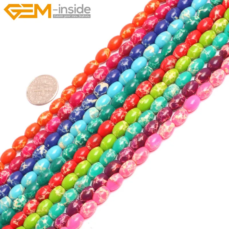 

6X9mm Fashion Popular Sea Sediment Jaspers Stone Beads For Jewelry Making 15inches DIY Necklace Gem-inside